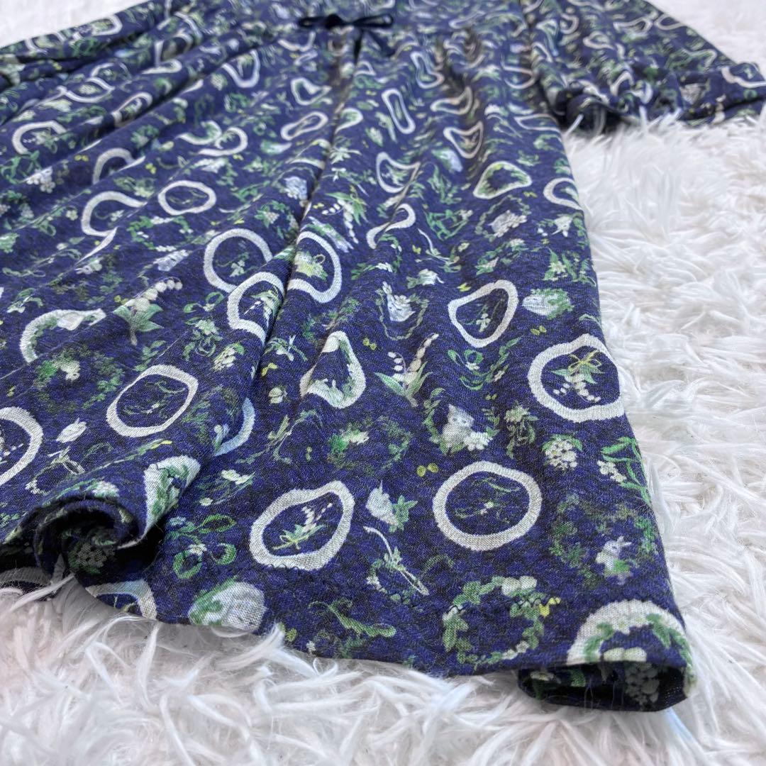 希少 4L 大きいサイズ FL5✨フランシュリッペ 花柄猫柄ワンピース　うさぎ