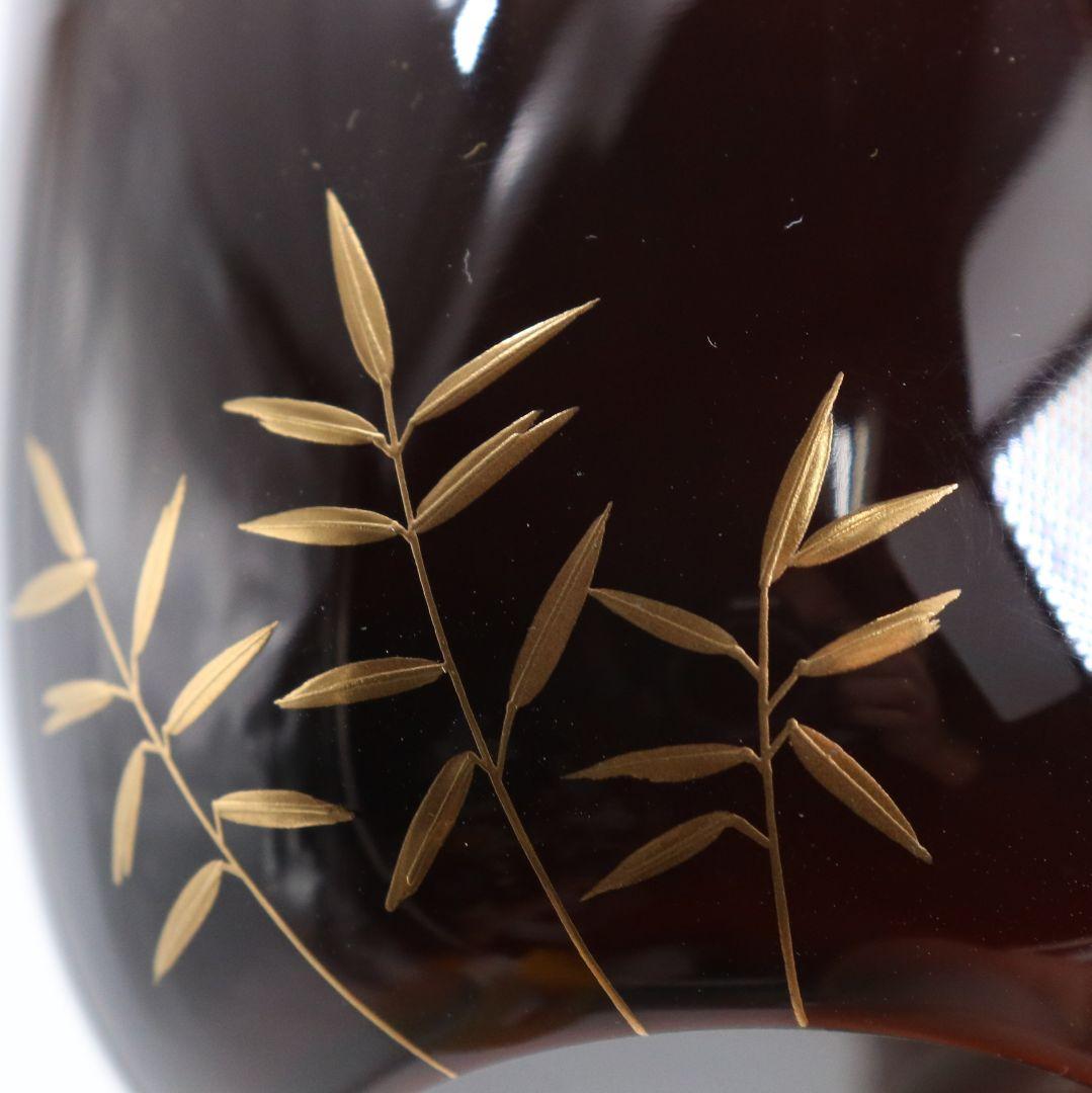 角出俊平作 曳舟蒔絵 中棗 茶道具 共箱　V994