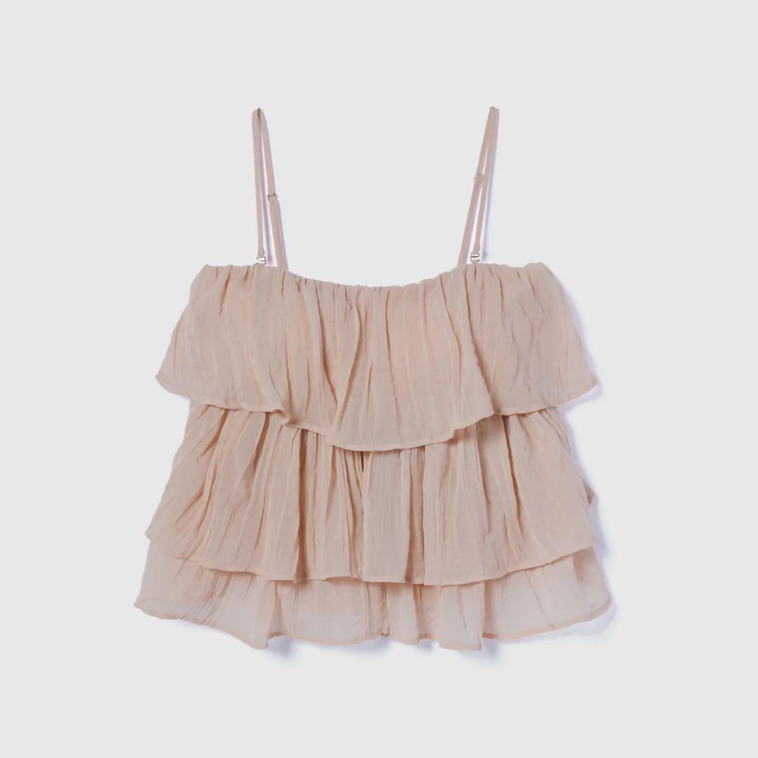 searoomlynn/collab パッドinフリル2wayキャミソール