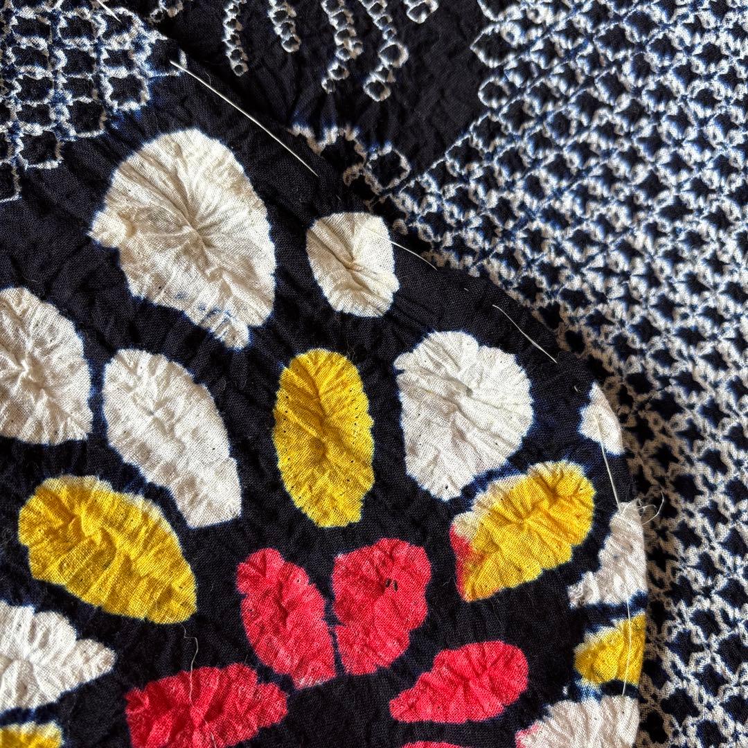 有松絞り　浴衣　美品　花火