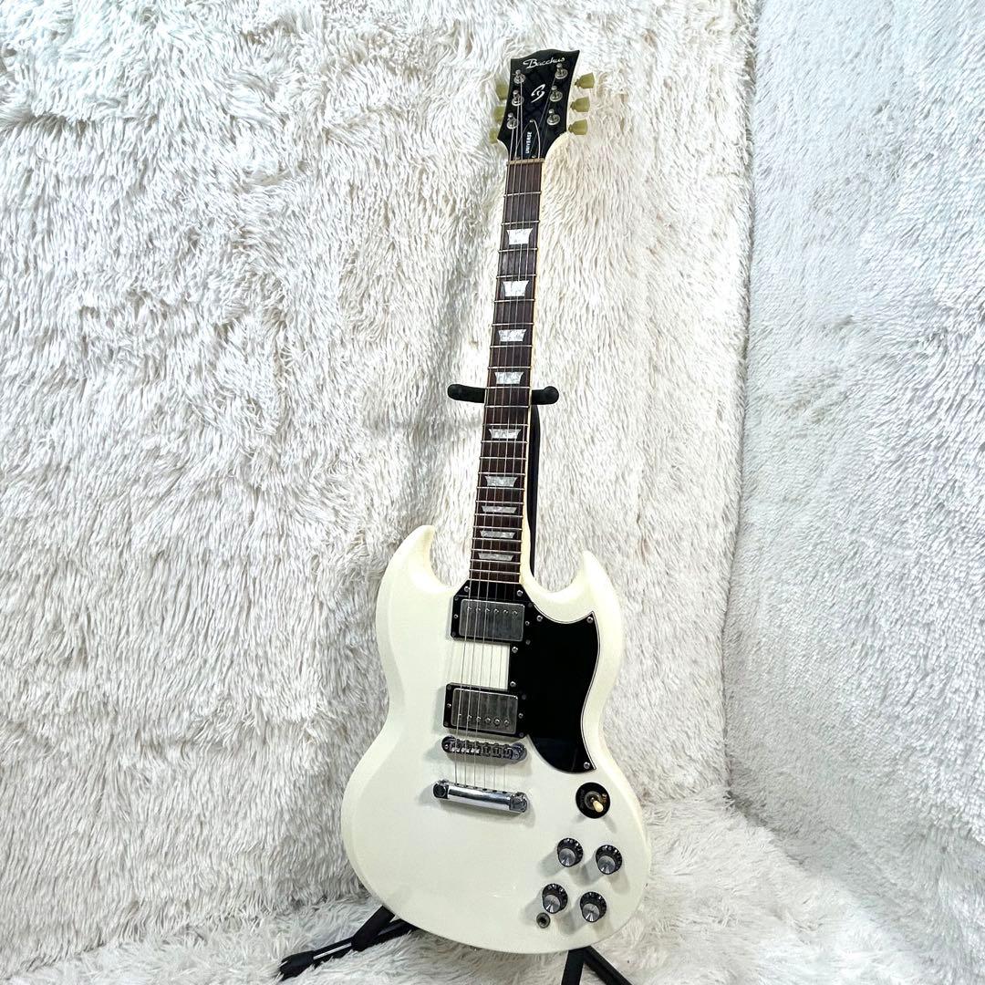 Bacchus BSG-480 オールマホガニー SGタイプ ホワイト