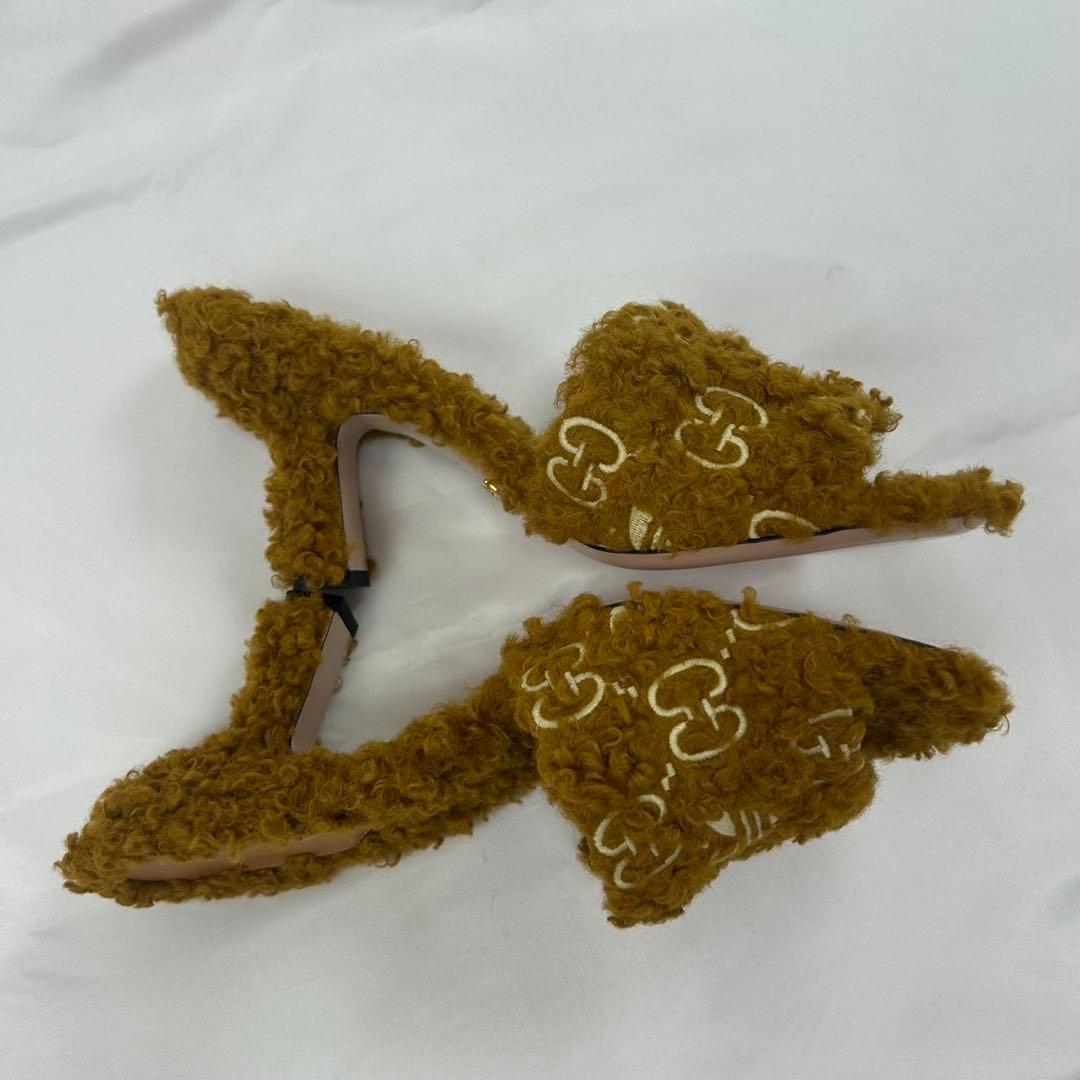 I684 新品未使用 25.0cm グッチ サンダル ブラウン レディース