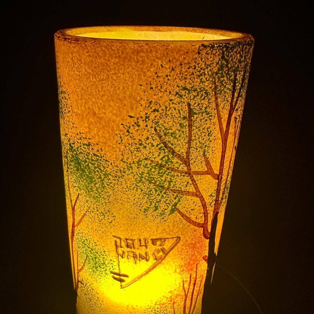 ドームナンシー 筒型 大　卓上証明　高さ22cm 被せガラス　アンテルカレール