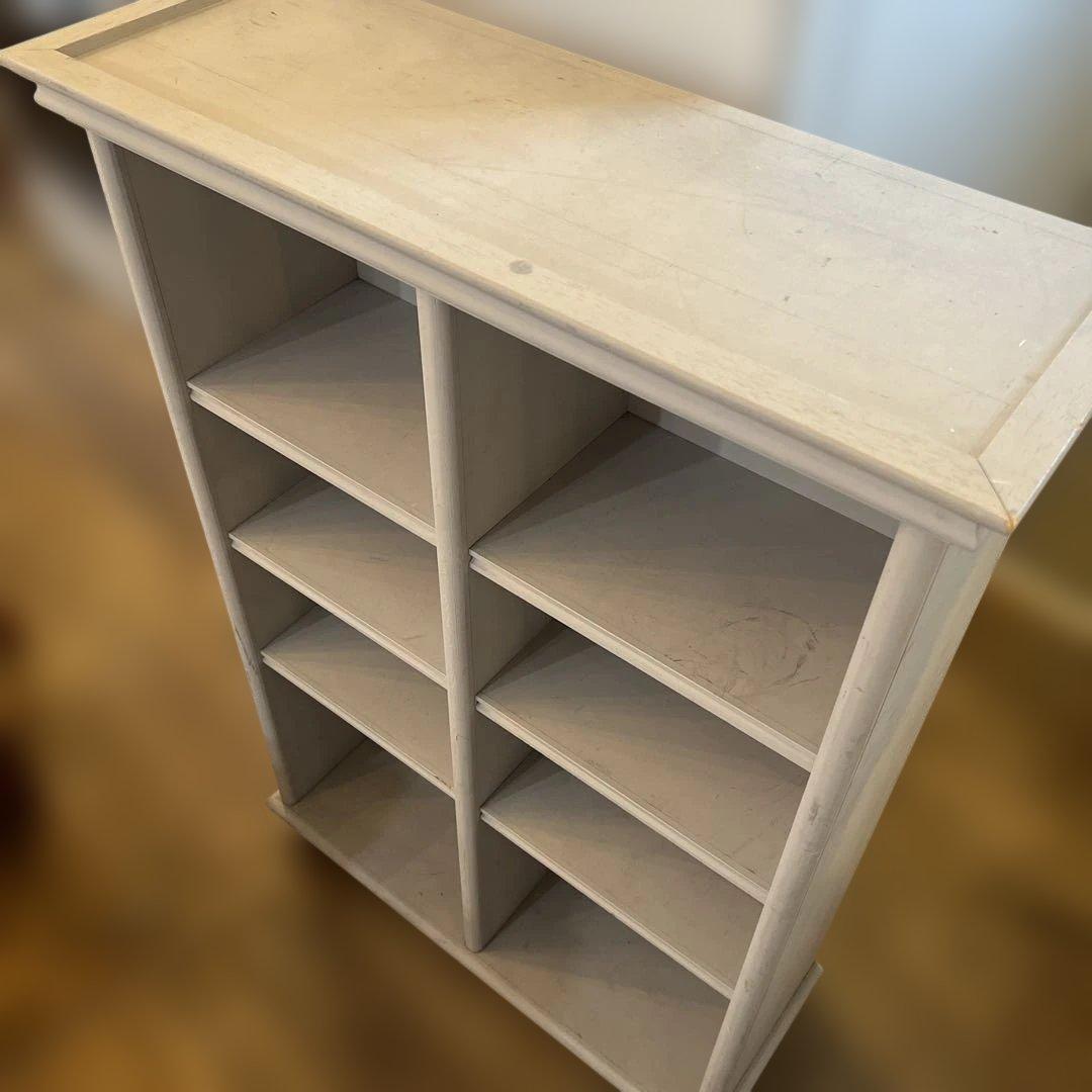 英国ビンテージシャビーグレーホワイトシェルフ