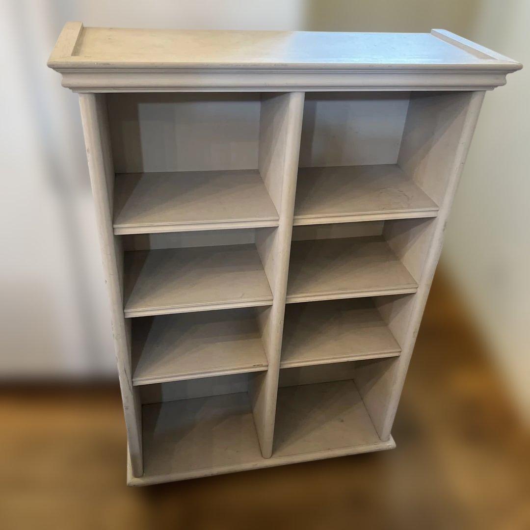 英国ビンテージシャビーグレーホワイトシェルフ