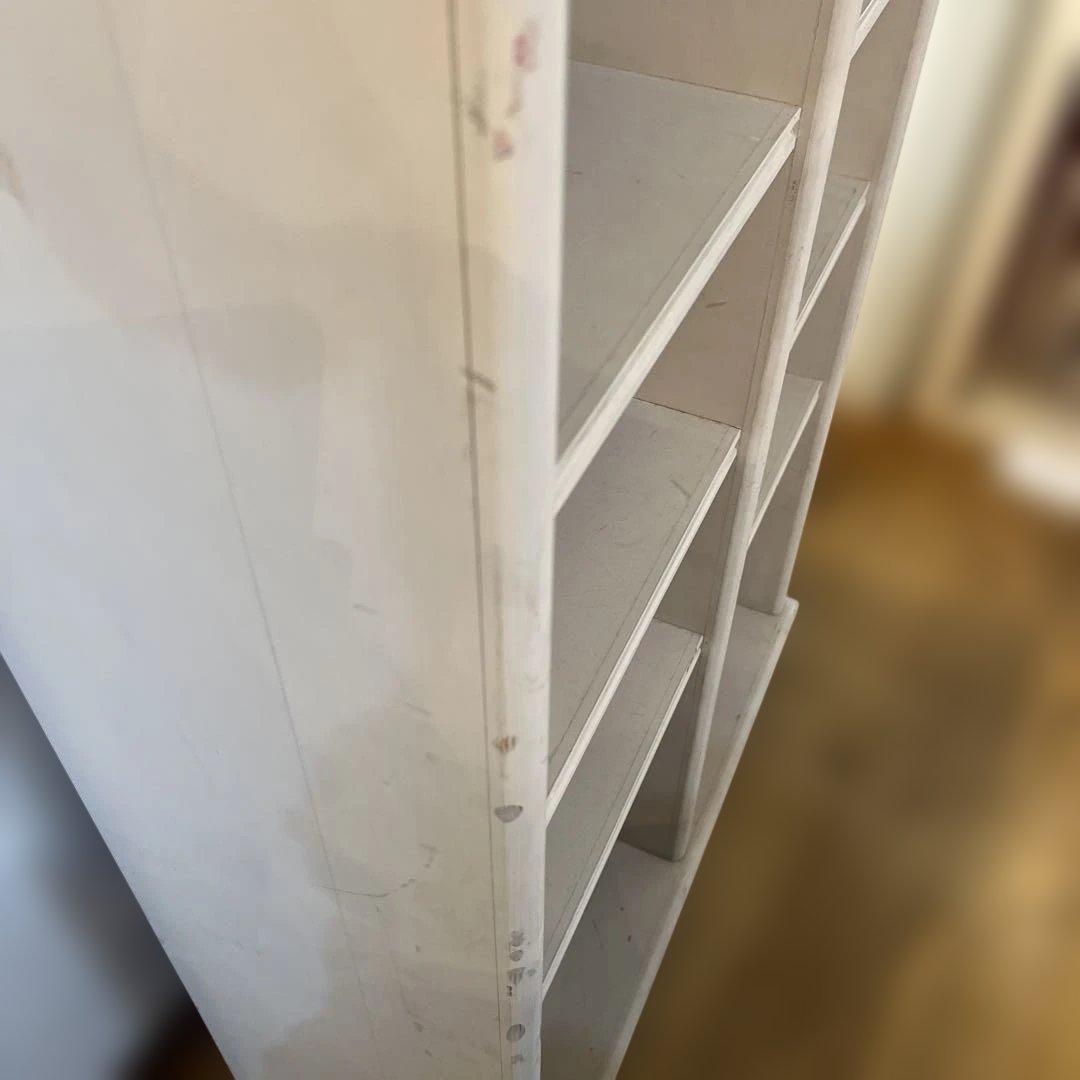 英国ビンテージシャビーグレーホワイトシェルフ