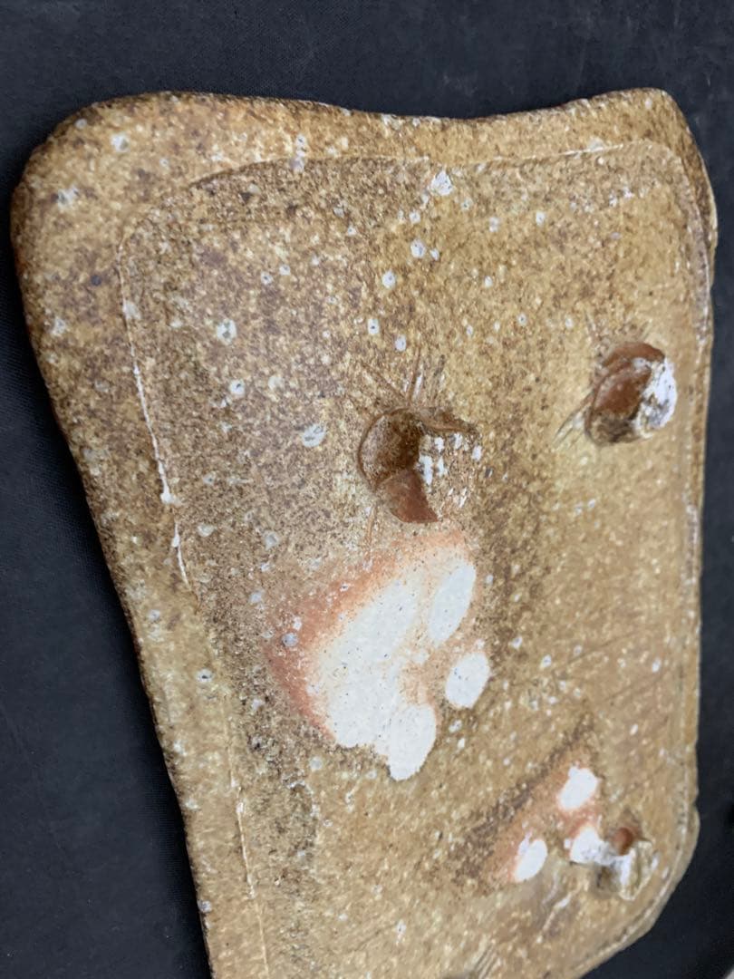 高橋春斎　信楽焼　長方皿　栞共箱　懐石料理料亭皿