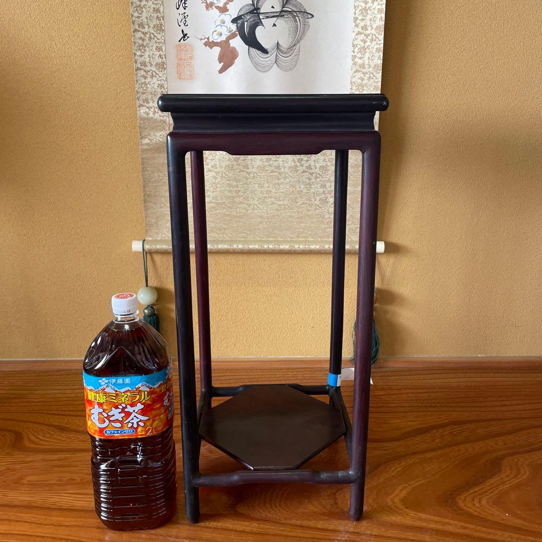 アジアンインテリア 中国上海 黒檀サイドテーブル 懸崖 花台 盆栽台 ビンテージ