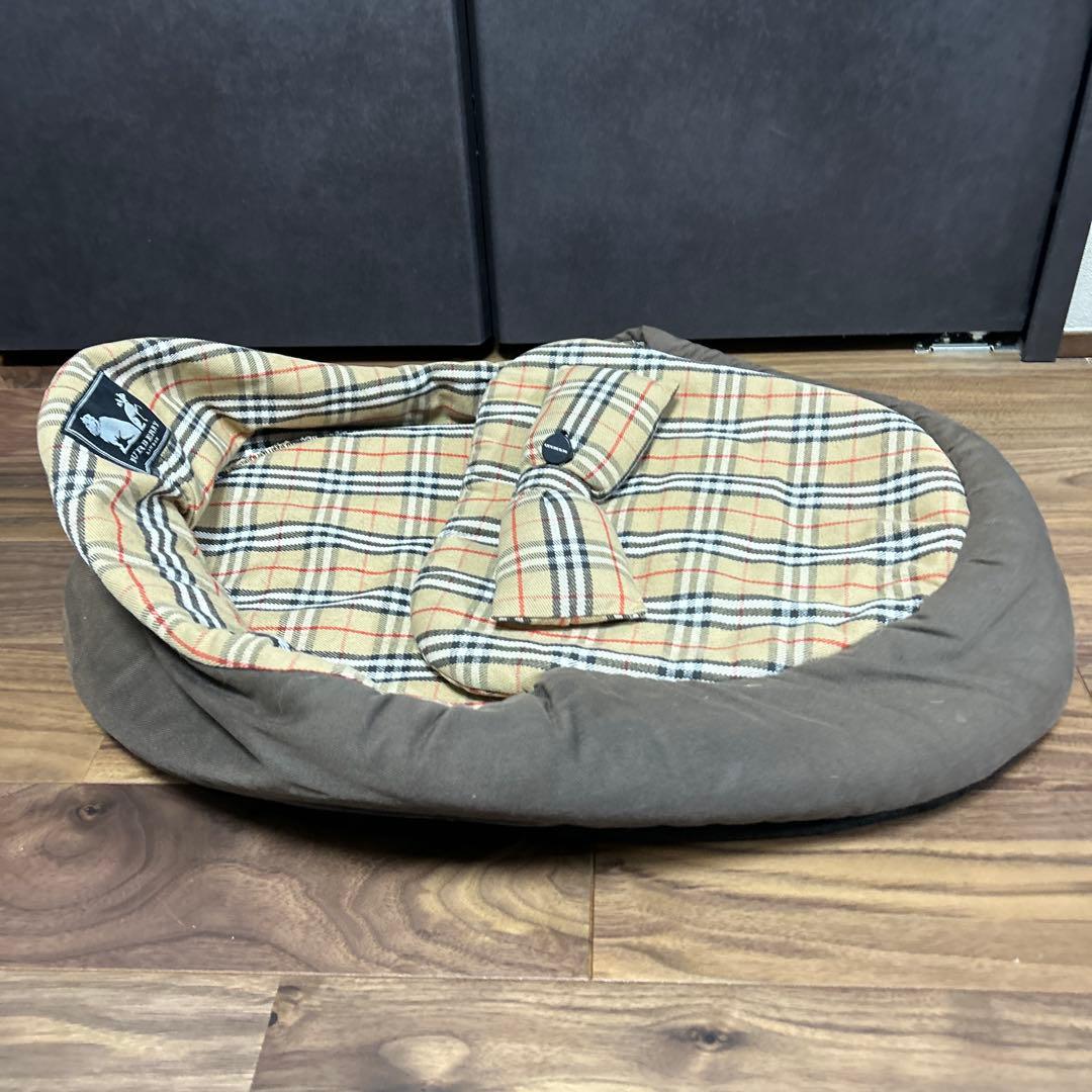 犬用ベッド・クッション ブラウン・チェック柄