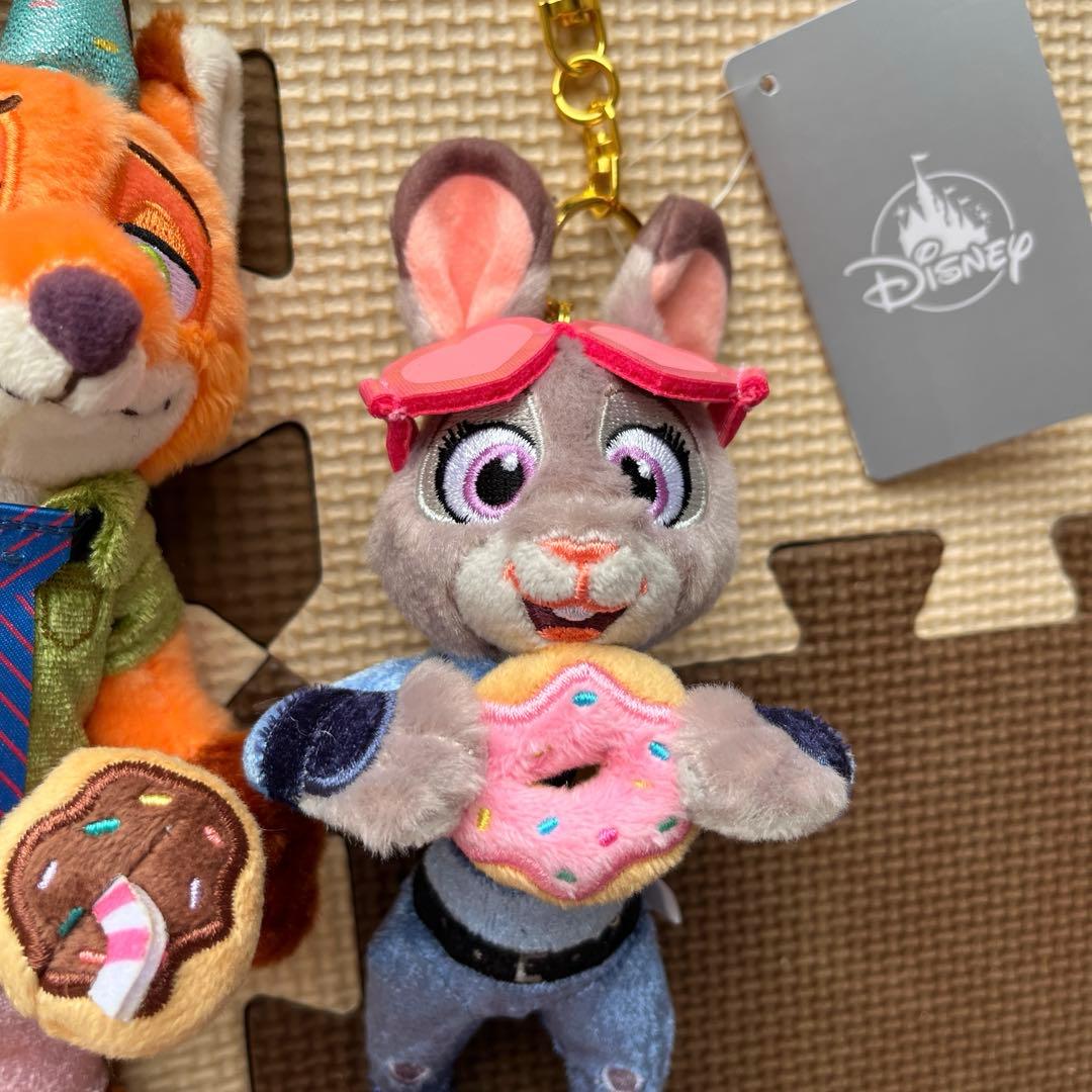 ディズニーストア　ズートピア10周年ニック＆ジュディぬいぐるみキーチェーンセット