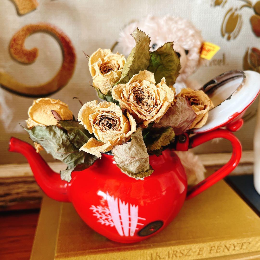 ホーロー　コロンと可愛い赤の1人用ミニポット