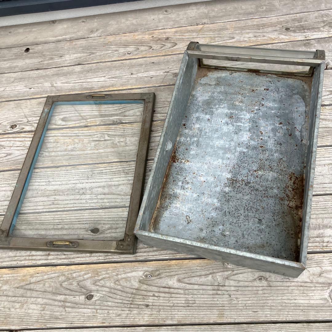 昭和レトロ 駄菓子屋 ブリキガラスショーケース ディスプレイラック 飾り棚