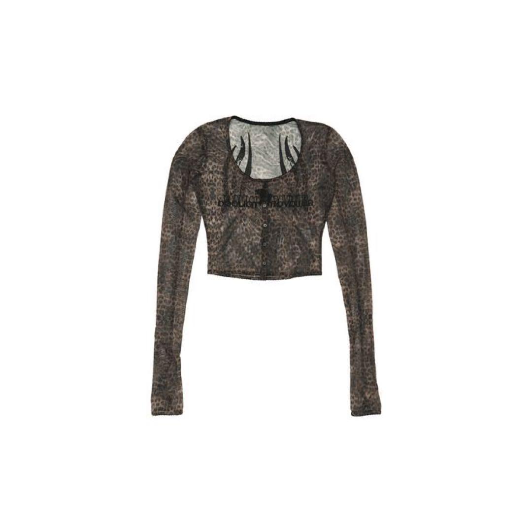 【604SERVICE】LEOPARD MESH CARDIGAN