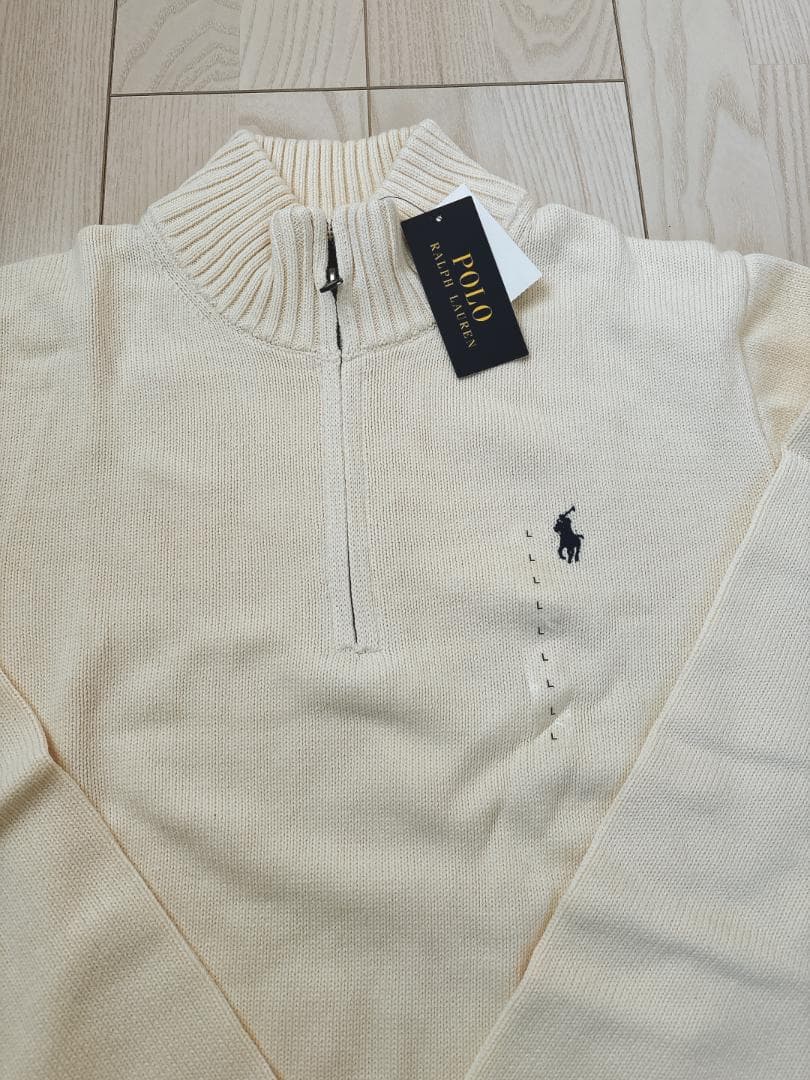 【新品】ポロラルフローレン クォータージップ セーターL