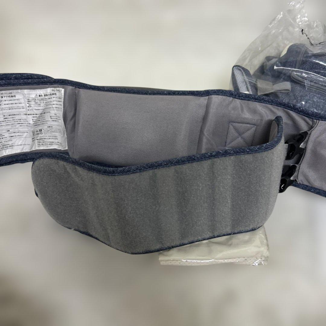 【未使用級】ミキハウス × ポグネー 抱っこ紐 デニム ヒップシート