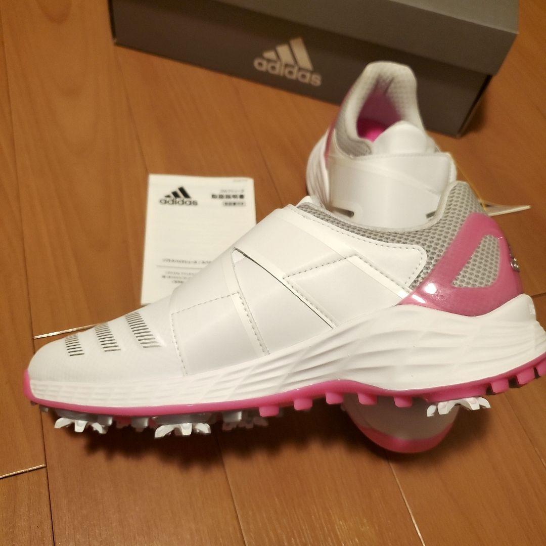adidas ゴルフシューズ 女性用 ホワイト/ピンク24cm