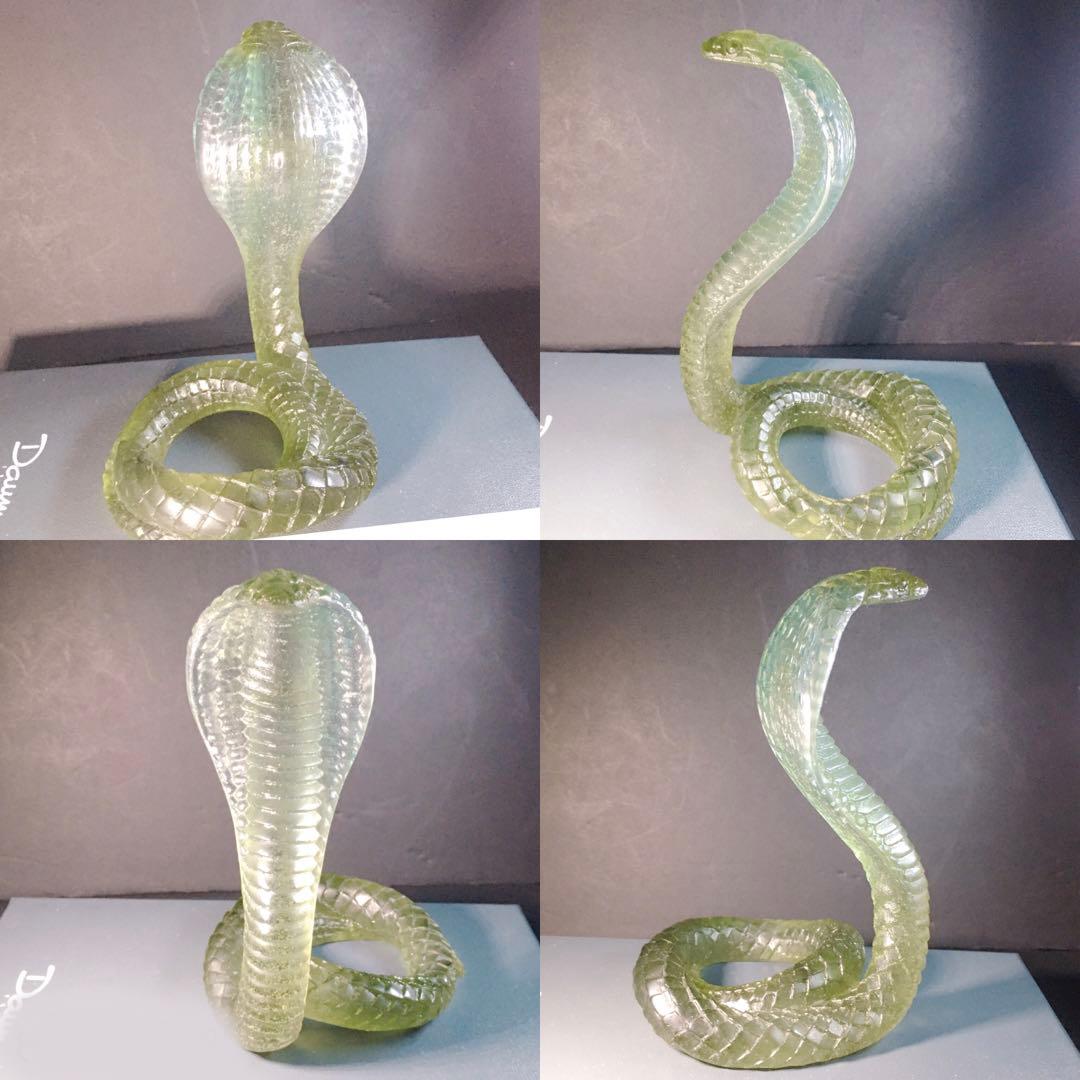 コブラ　緑　ドームフランス　ドーム　ナンシー　エミール・ガレ　蛇　クリスタル