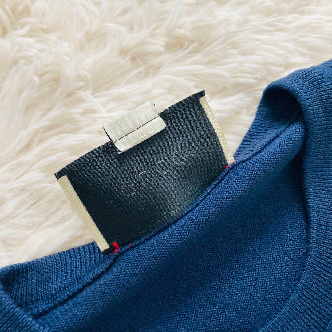 ピッキー GUCCIグッチ ニット セーター ネイビー ウール100%