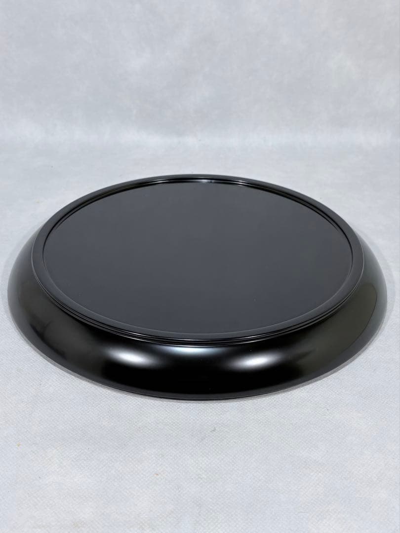 木製　黒真塗 貝入八卦盆　美品　茶道具　送料込