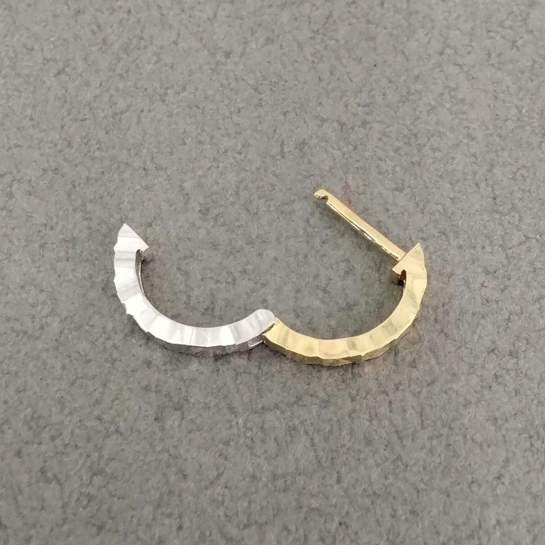 K18YG/WG地金ピアス　片耳用　　中古品