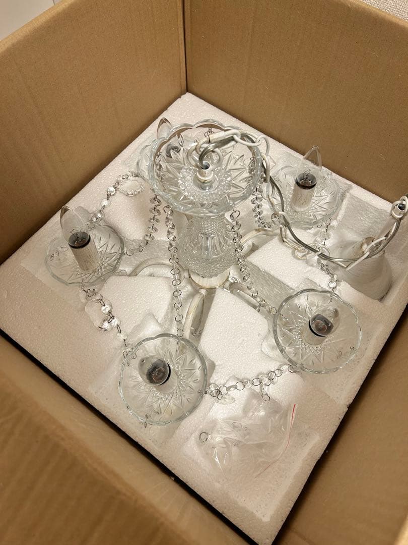 シャンデリア クリスタル装飾 ホワイト