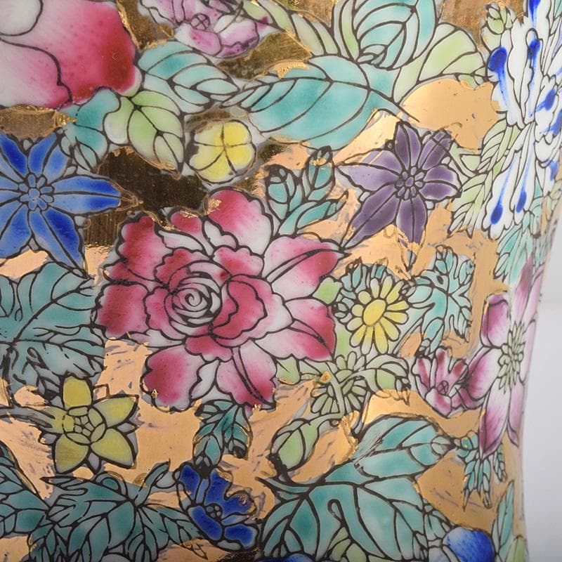 中国　乾隆年製款　粉彩　花草文　花瓶　C　7952A