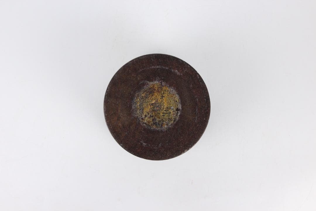 明末清初中国 木胎 黒漆 筒形容器 民窯 民用 漆器 物入れ ED11-23