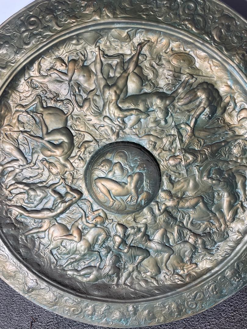 ミケランジェロ 盾 レプリカ ブロンズ調 大型壁掛け美術装飾