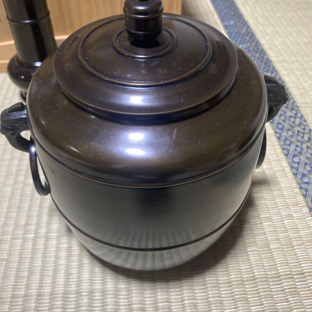 茶道具　唐銅　皆具