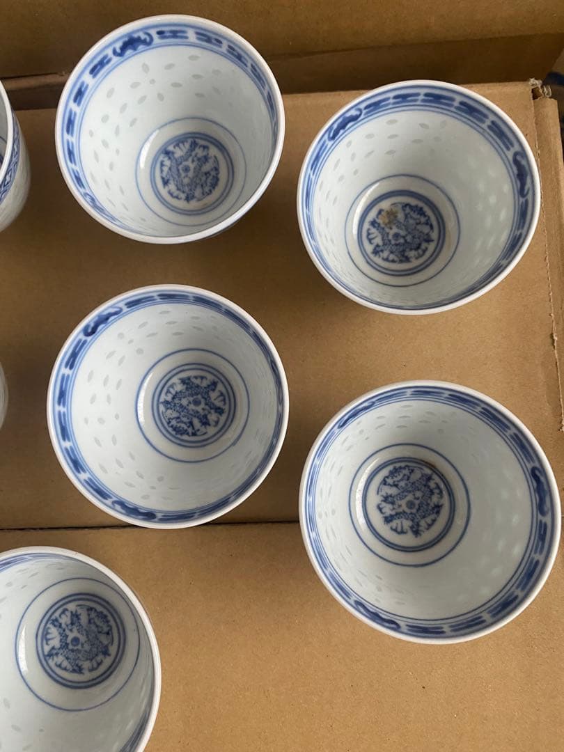 玩玉　煎茶　染付　蛍　唐物　煎茶碗　湯呑