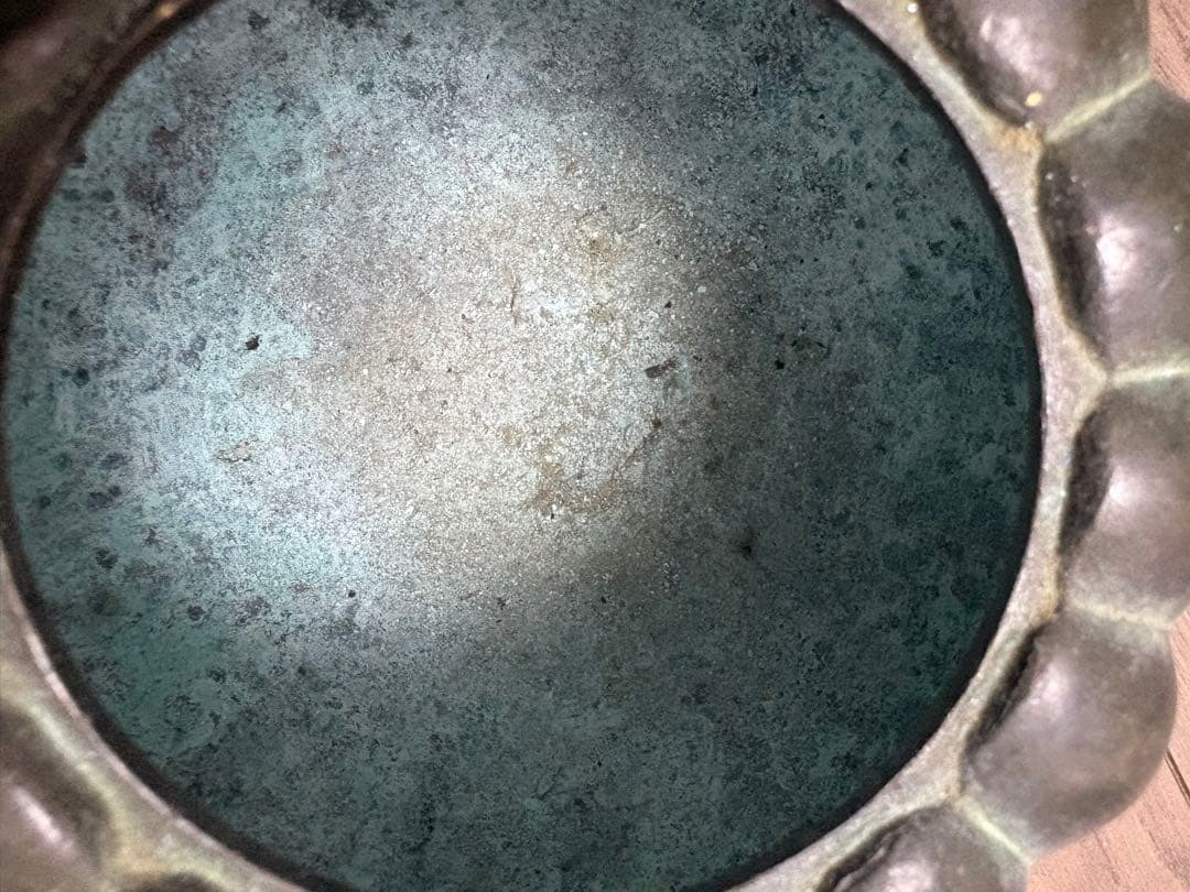 青銅南京型菊摘 カボチャ型3足香炉 清富在銘