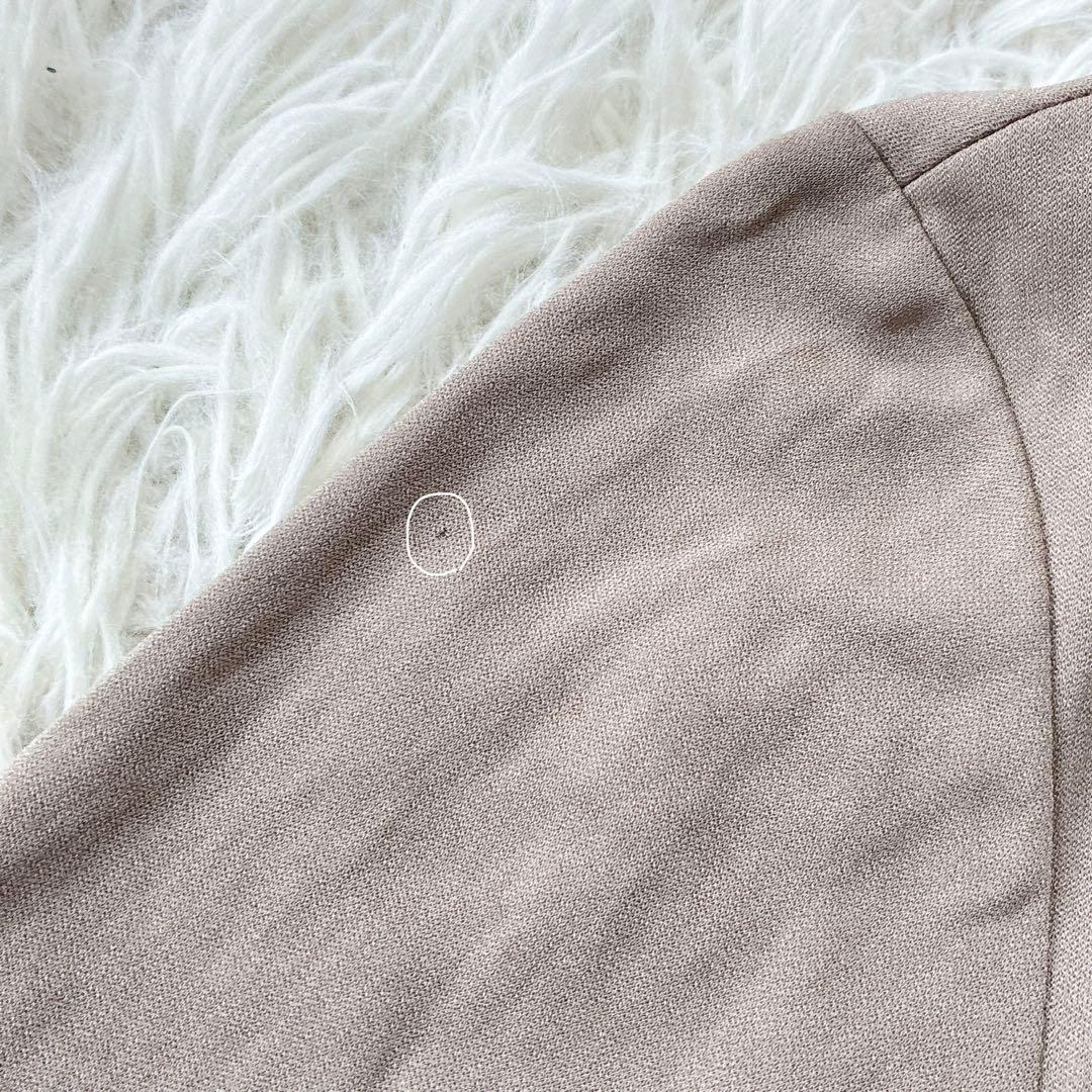 LEONARD レオナール 花柄トリム カーディガン きれいめ グレージュ LL