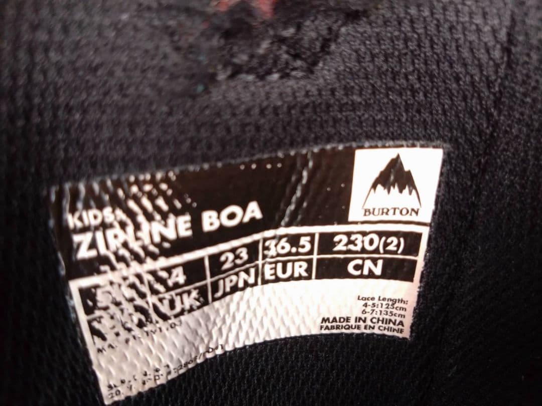 Burton ZIPLINE BOA キッズスノーボードブーツ　23cm