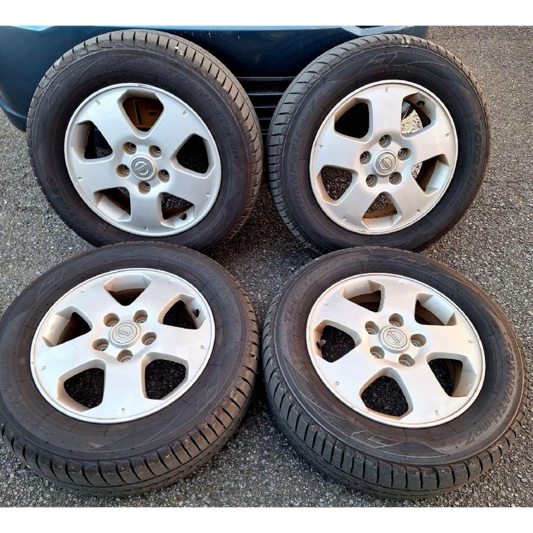 15インチ【国産タイヤ付】195/65R15☆日産純正アルミホイールセット