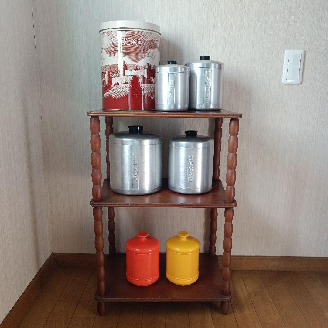 ヴィンテージ キャニスター レトロキッチン容器 7点 アルミ製 アンティーク雑貨