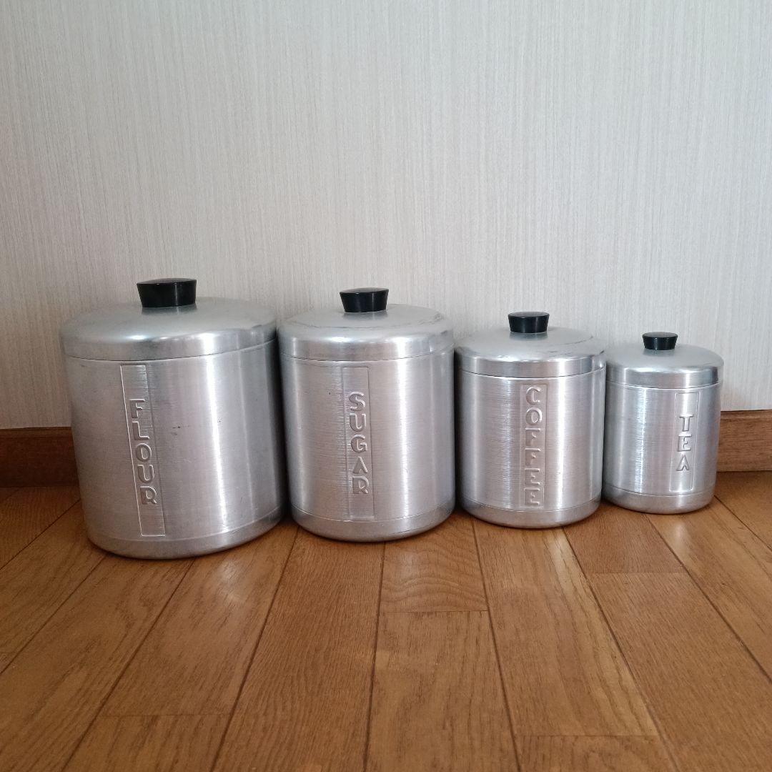 ヴィンテージ キャニスター レトロキッチン容器 7点 アルミ製 アンティーク雑貨