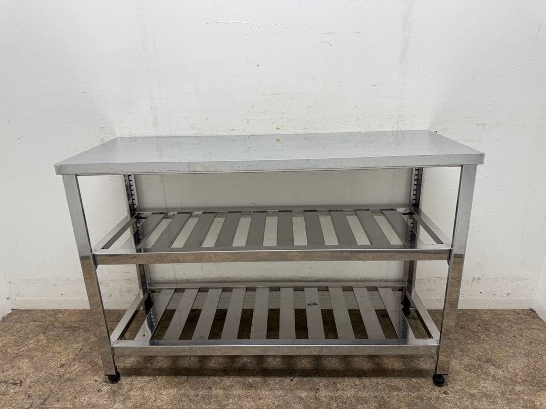 アズマ　ステンレス　作業台　２段スノコ　厨房　W１２００ｘD４５０ｘH８００ｍｍ