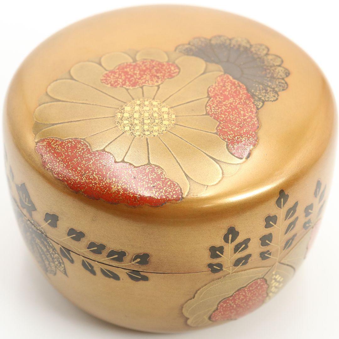 難波仁斎作 高台寺蒔絵 棗 茶道具 共箱　M839