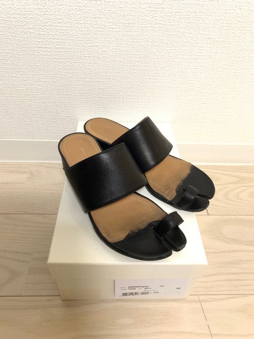 Maison Margiela ブラック トングサンダル ミュール