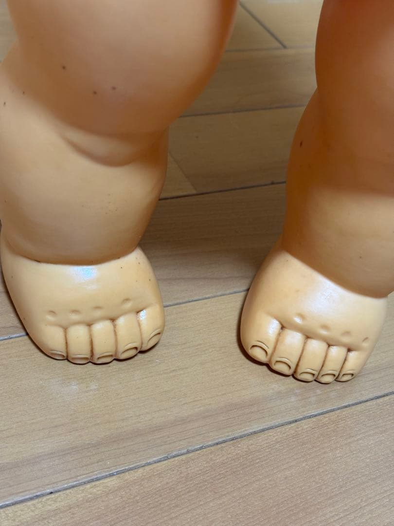 【家宝】特大キューピー人形 56cm 緑羽根 背中花びらS刻印 ヴィンテージ