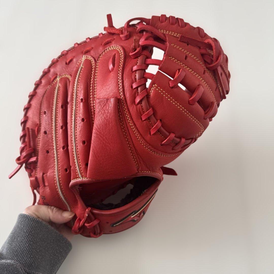 Mizuno 軟式捕手用グローブ レッド大人用