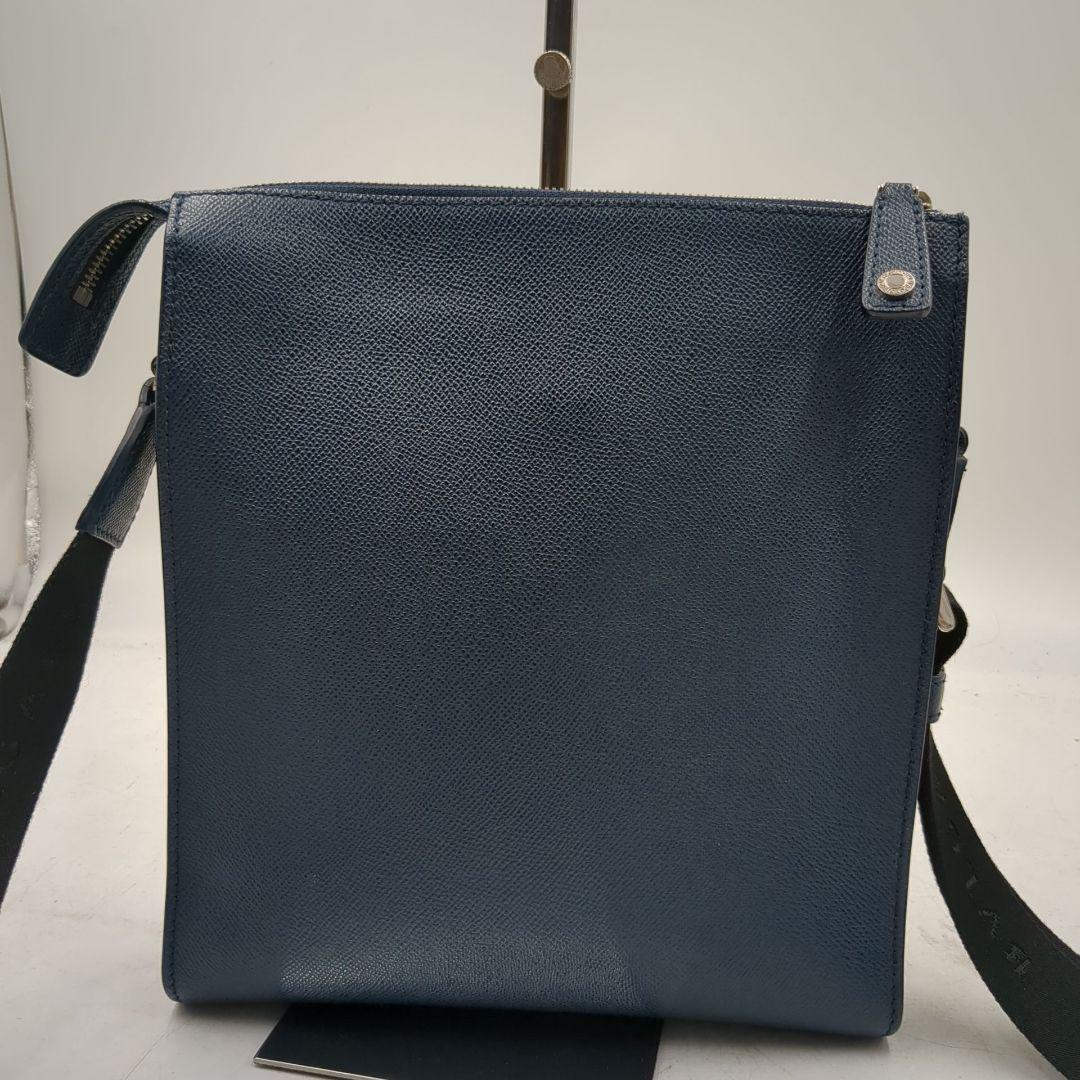 美品 ブルガリ ブルガリマン ショルダー バッグ メッセンジャー ネイビー