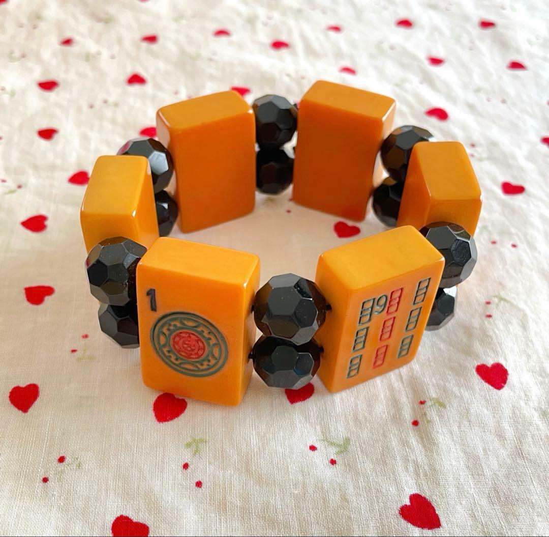 ヴィンテージ/ベークライト/麻雀牌ブレスレット