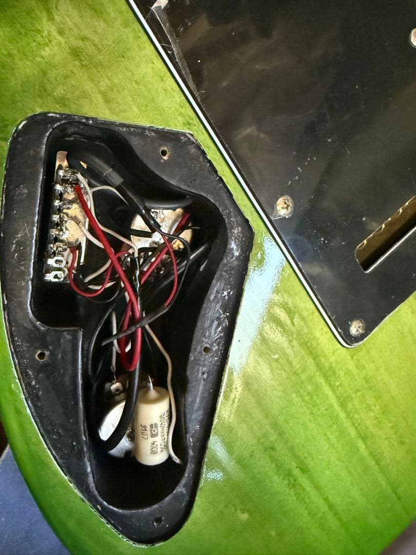 【メンテ済】MODエレキギター ブラスブロックストラトタイプ虎杢Ibanez