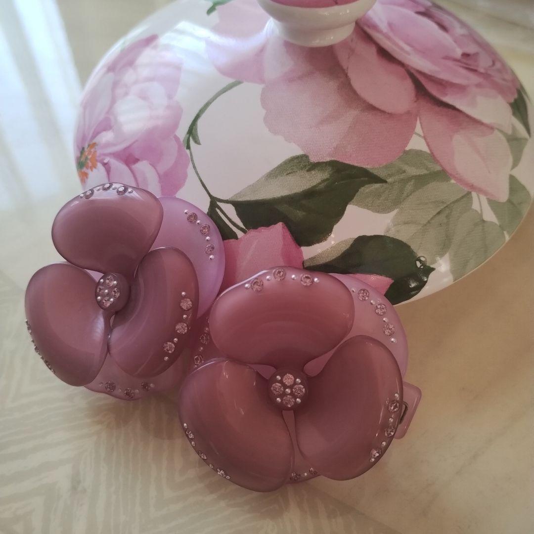 ②ー1 入手困難➠➠アレクサンドルドゥパリスワロフスキーパープル双子カメリア