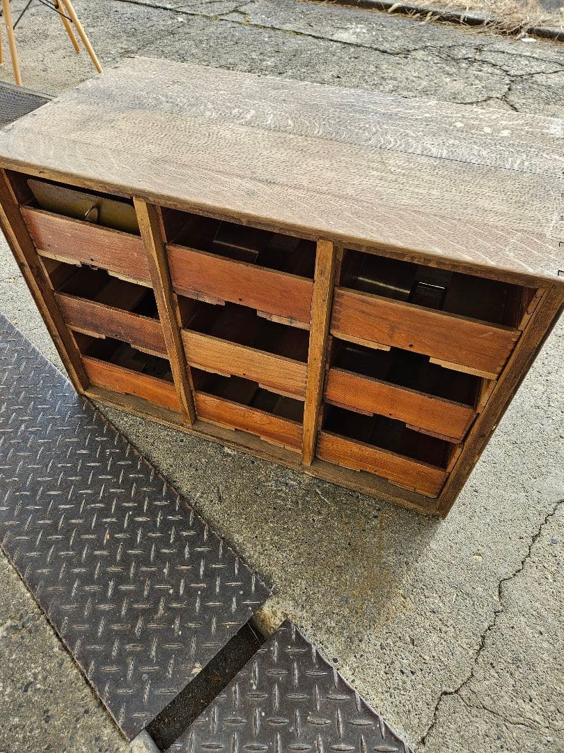 USA アンティーク 古いファイルキャビネット レターケース 木製 ドロワー