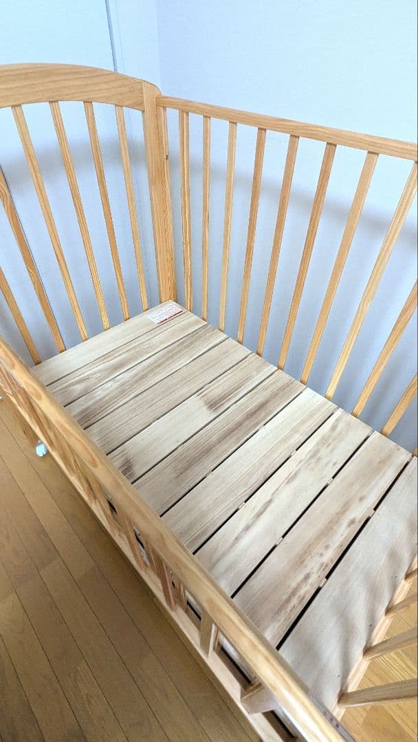 KATOJI ハイポジションベビーベッド アーチ ナチュラル 説明書付き