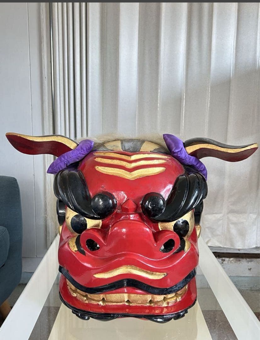 伝統的な獅子舞面