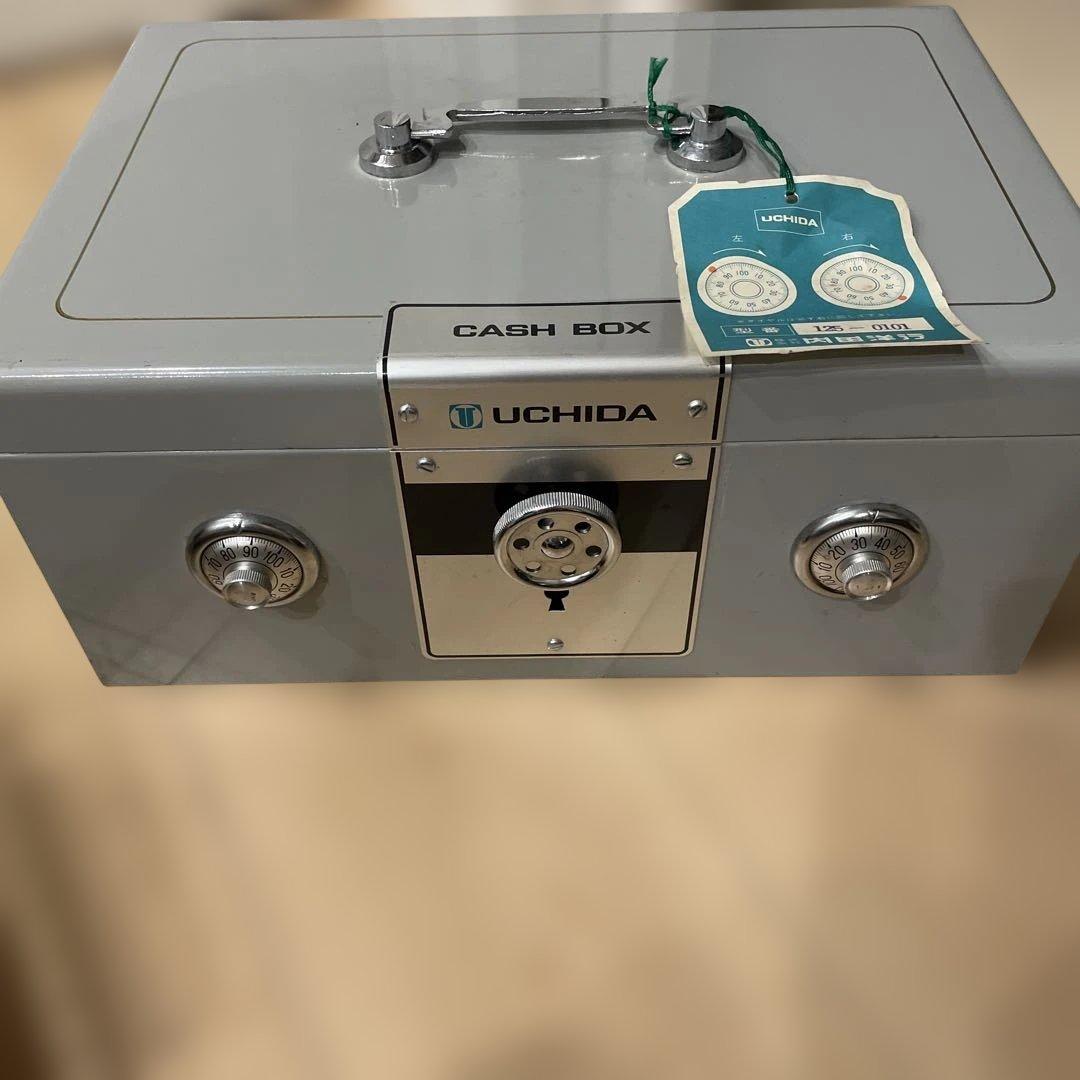 内田 ウチダ手提げ金庫 CASH BOX UCHIDA 鍵付き 125-0101