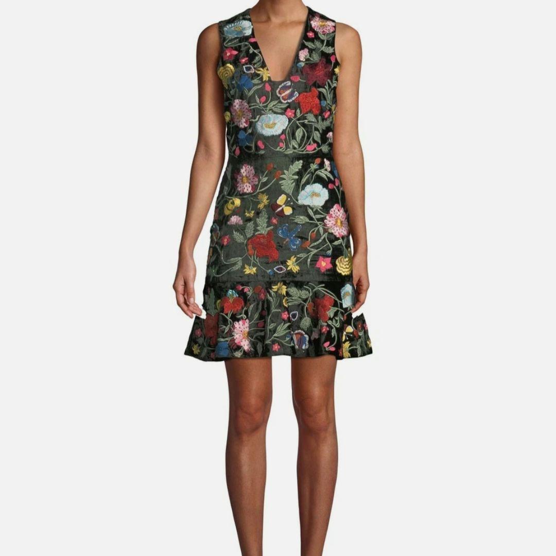 alice+olivia　アリスオリビア　花柄刺繍ワンピース　ミニドレス　xs